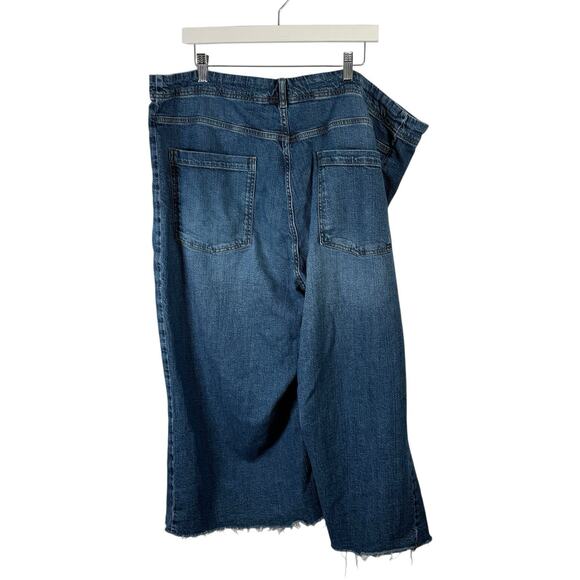 Pilcro Anthropologie Wide Leg Crop Jeans Dark Wash Womens Plus 26W - Picture 4 of 8
